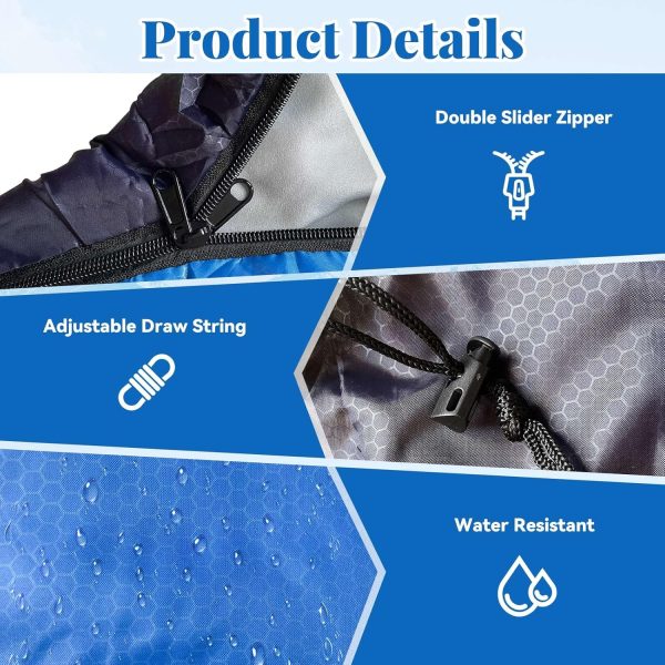 Sleeping Bags for Adults, Green Material, Waterproof, Improved Skin-Friendly Poly-Pongee Lining, Camping Sleeping Bag with Optimized Zippers and Stitching, Blue & Black, 3-4 Seasons - Image 5